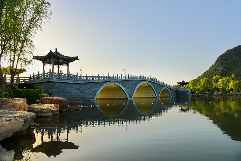 濟南華山洼濕地公園崇正橋、煙雨橋